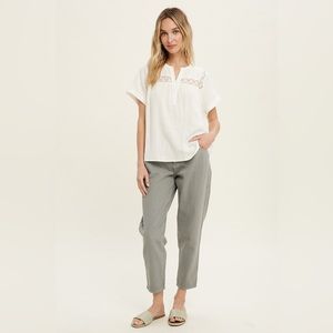 Simply Natural Casual Linen Blend Top